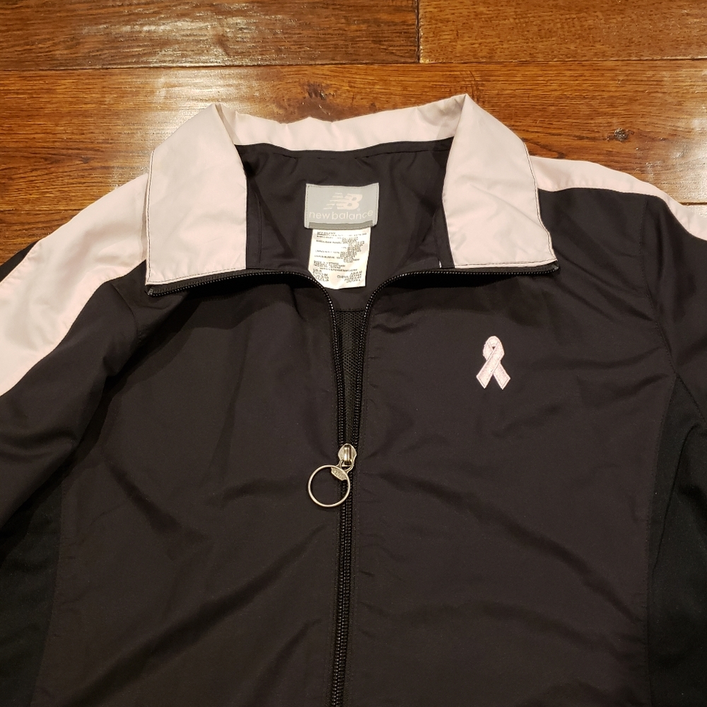 NEW BALANCE Breast Cancer Awareness Mesh Lined Jacket, Black/Pink - Small